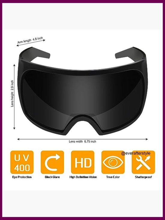 Oversized Wrap Around Sunglasses, Futuristic Shield Lens, UV Protection main image 4